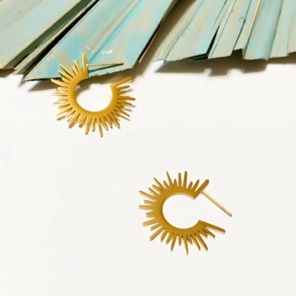 Sunburst Hoop Earrings N1435